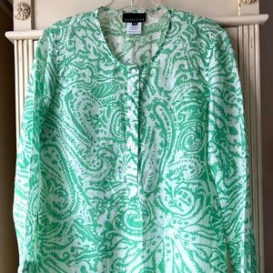Athleta Bathing Suit Paisley Voile Cover Up Shirt Tunic Cotton + Silk – New, XS
